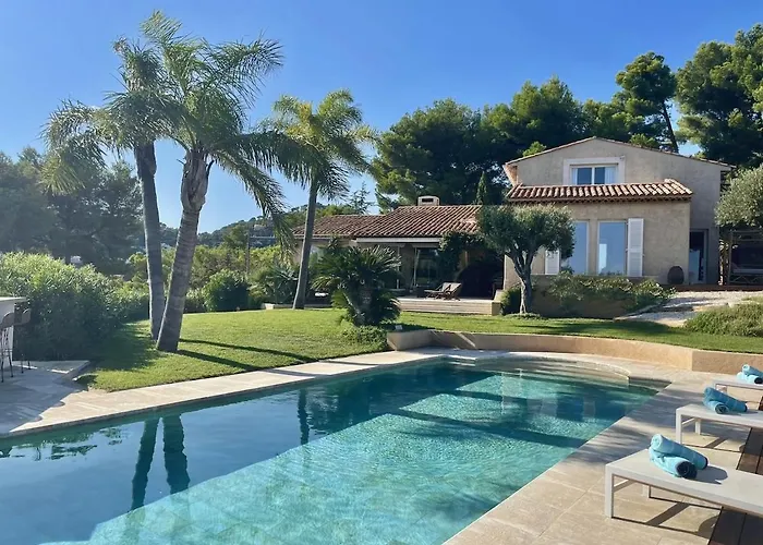 Mas Des Iles D'or - Vue Unique, Piscine Chauffee, Jacuzzi, Tennis Villa Hyères