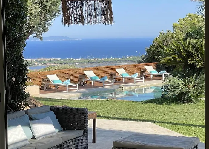 Villa Mas Des îles D'or - Vue Unique, Piscine Chauffée, Jacuzzi, Tennis *